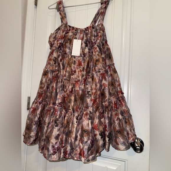 Ruffled Pink and Red Scoop Neck Mini Dress - Picture 3 of 10